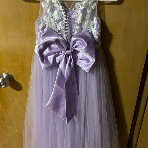 Lavender Floral Kids Dress - Picture 1 of 2